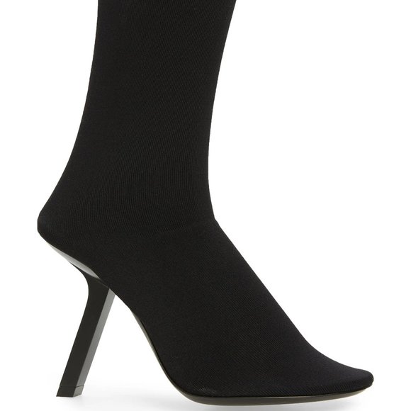 NIB Balenciaga Black Stretch Knit Tight Ankle Booties - Picture 2 of 8
